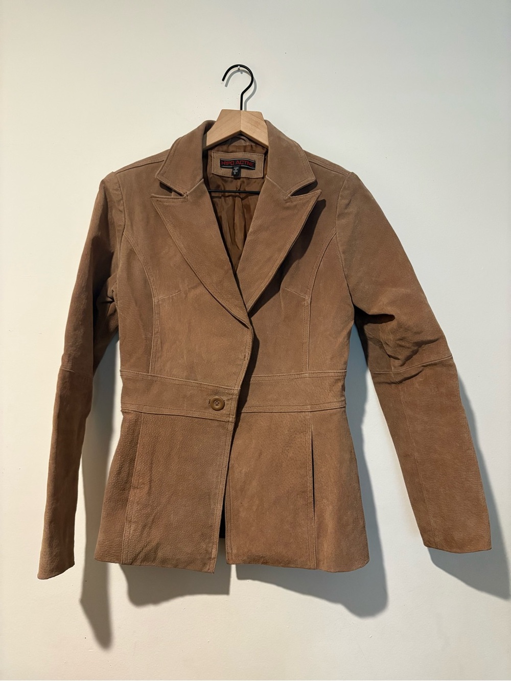 Hypo Active Brown Suede Leather Blazer S 90s Y2K Minimalist